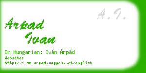 arpad ivan business card